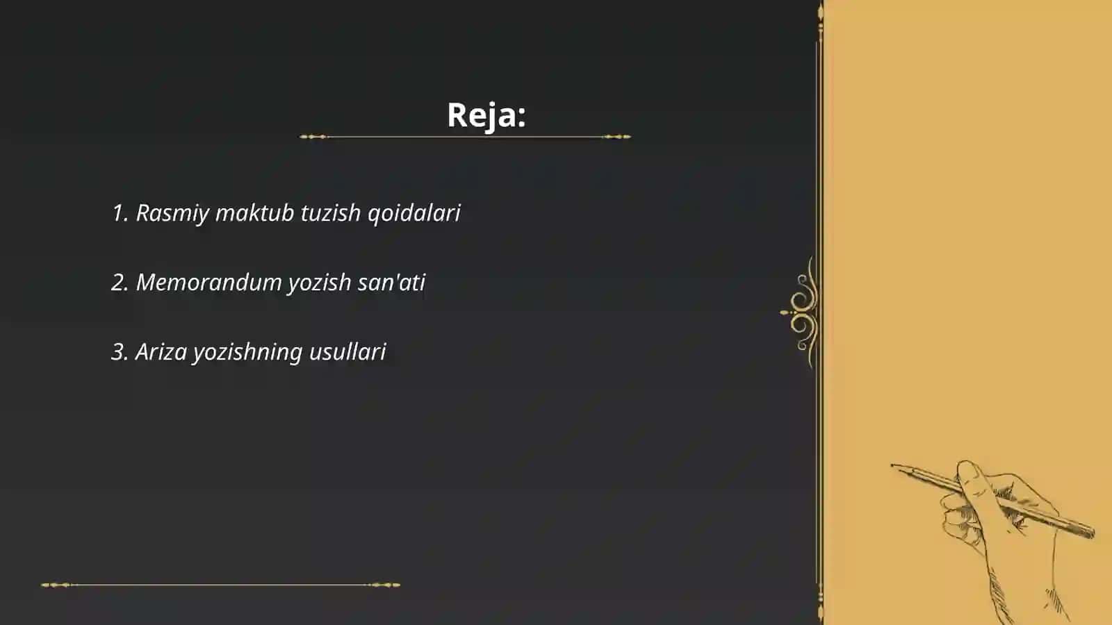 Rasmiy hujjatlar yozish koʻnikmalarni rivojlantirish 2