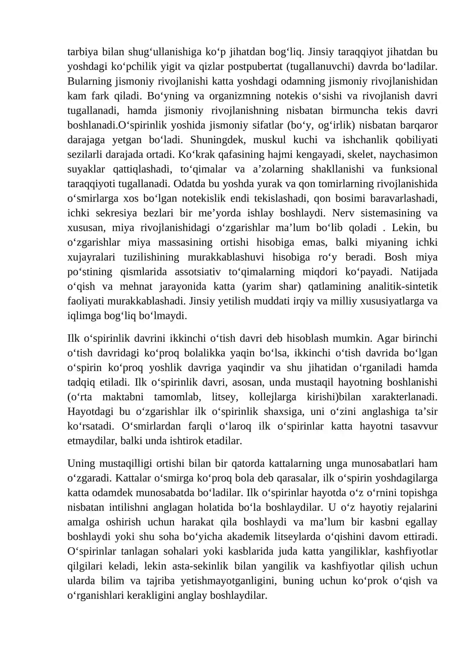 Ilk o’zpirinlik va yoshlik davrida psixik rivojlanish xususiyatlari 2