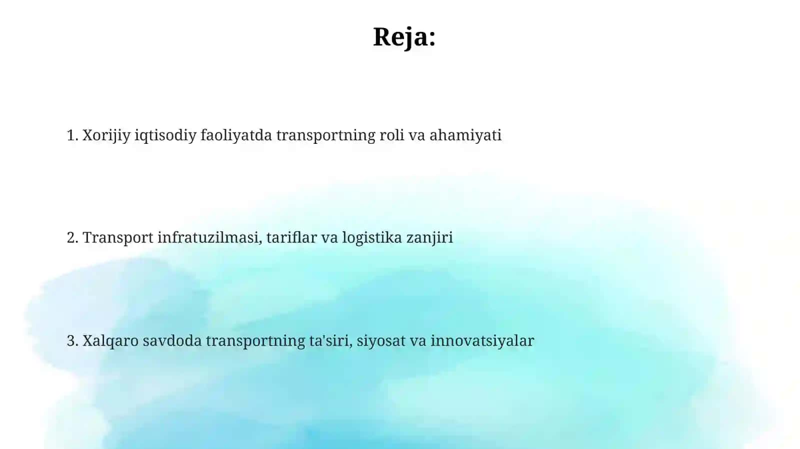 Tashqiiqtisodiy faoliyatda transport va uning ahamiyati 2