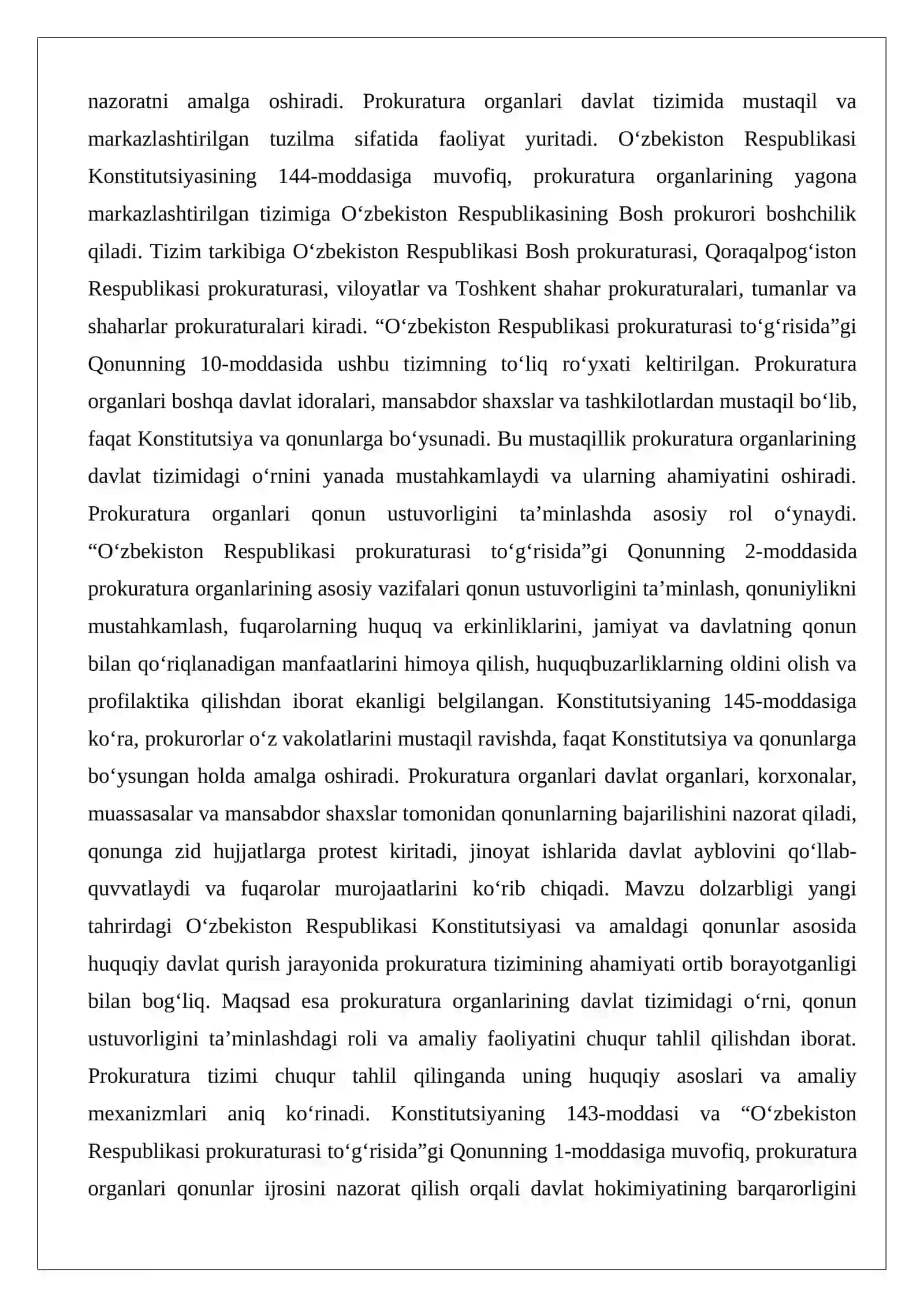 O‘zbekiston Respublikasi prokuraturasi tizimi 2