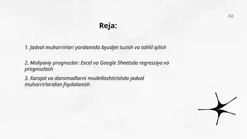 Iqtisodiy masalalarni yechishda jadval muharrirlaridan foydalanish 2