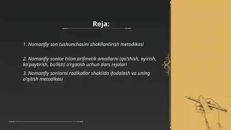 Nomanfiy sonlar ustida arifmetik amallarni o'rgatish metodikasi 2