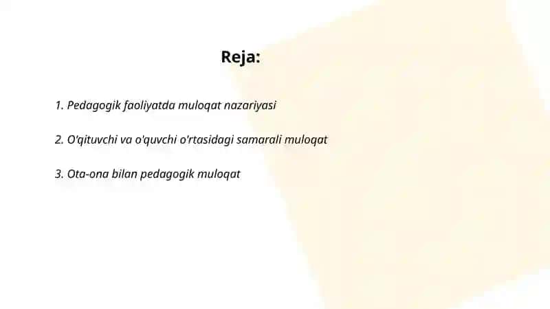 Pedagogik Faoliyatda Muloqat 2