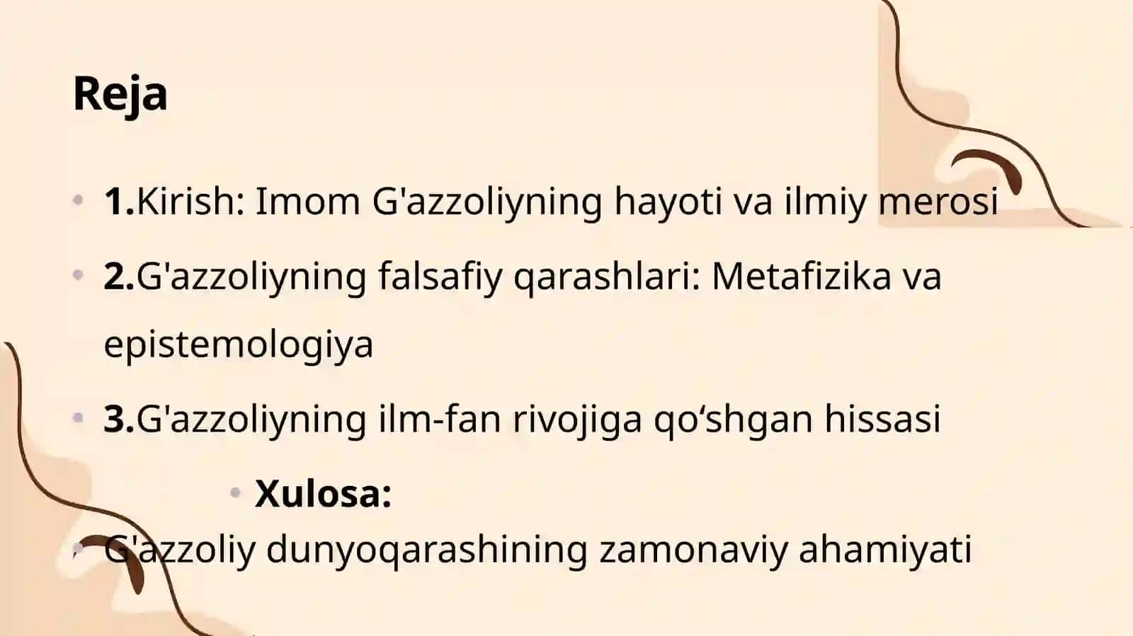 Imom G‘azzoliy dunyoqarashi 2