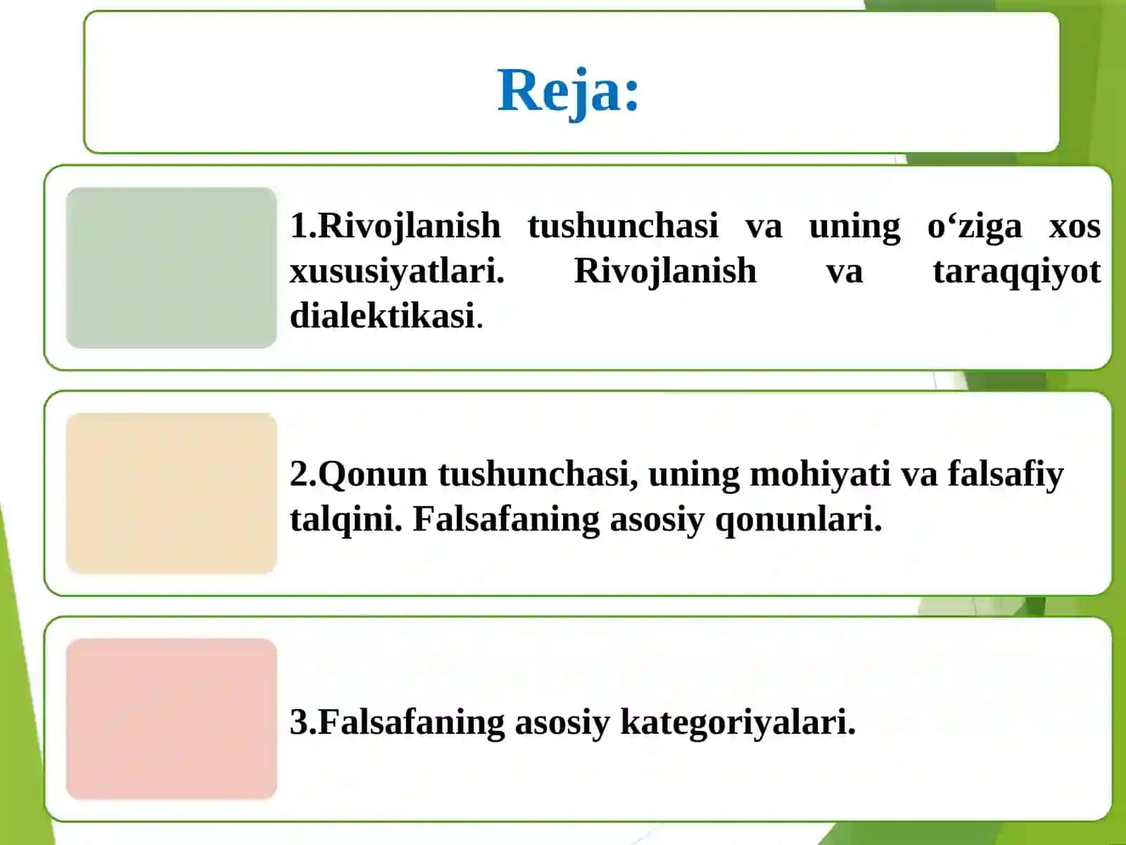 Rivojlanish falsafasi 2
