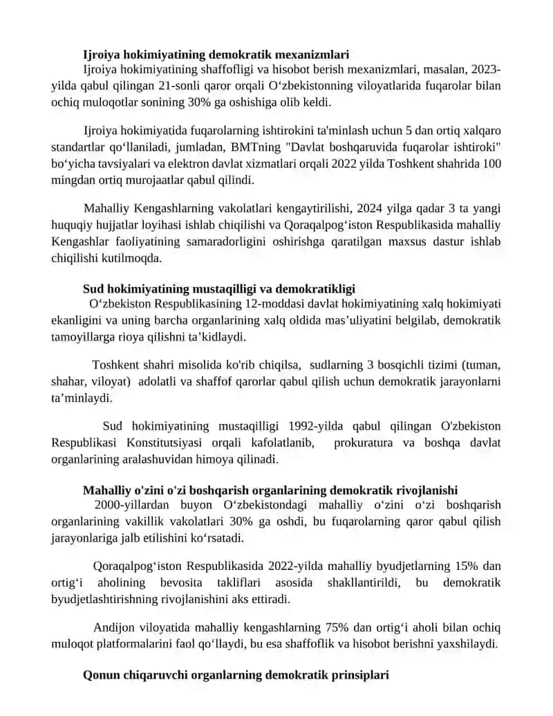Davlat organlarini demokratik tarzda tashkil etilishi 2