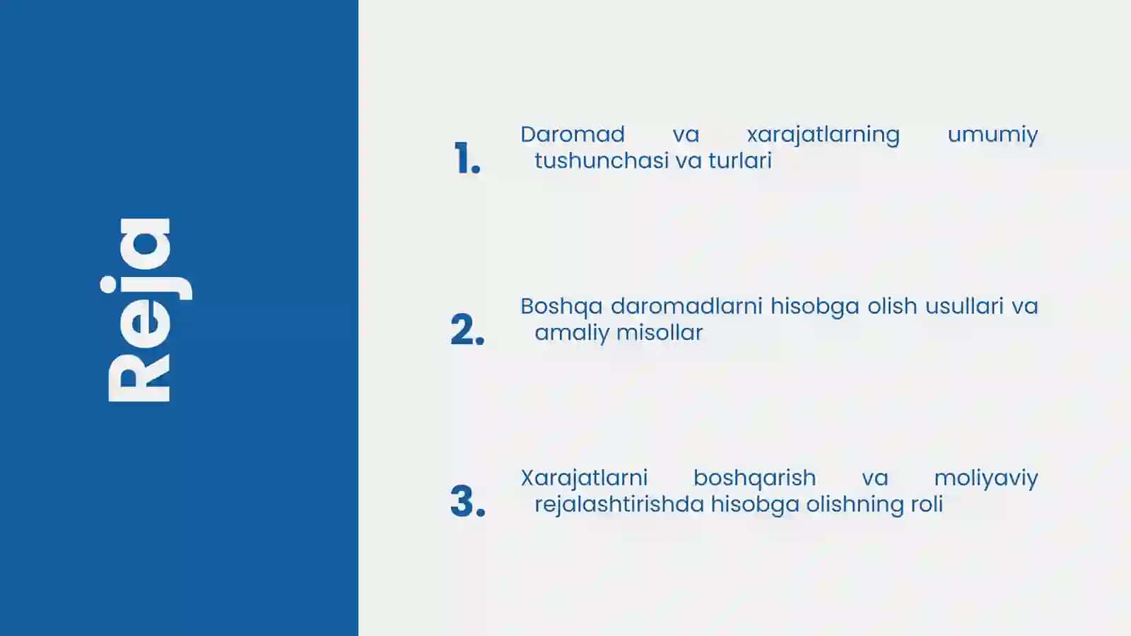 Boshqa daromadlarni (xarajatlarni) hisobga olish 2