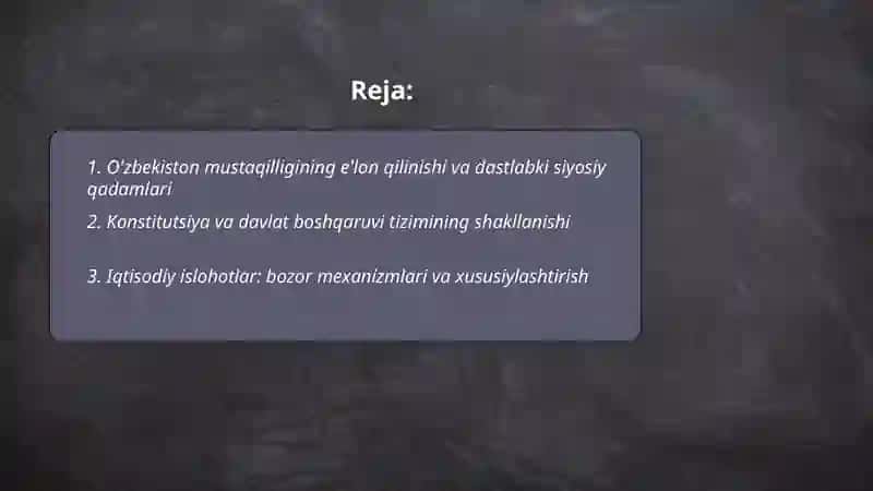 O'zbekistoning oziga xos o'z istiqlol va taraqqiyot yo'li 2