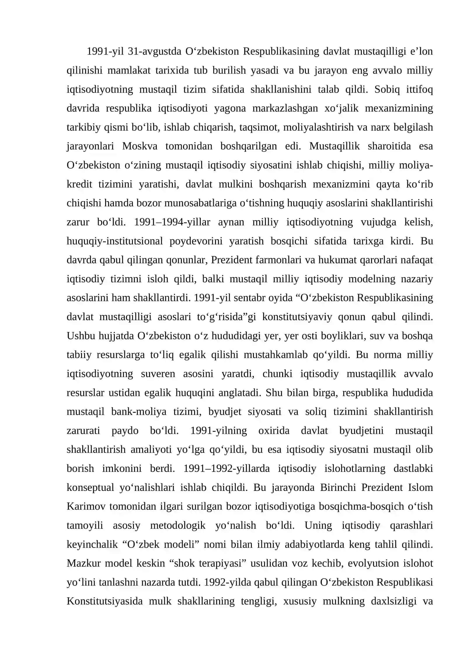 MILLIY IQTDOSODIYOT VA IQTISODIY RIVOJLANISH 2