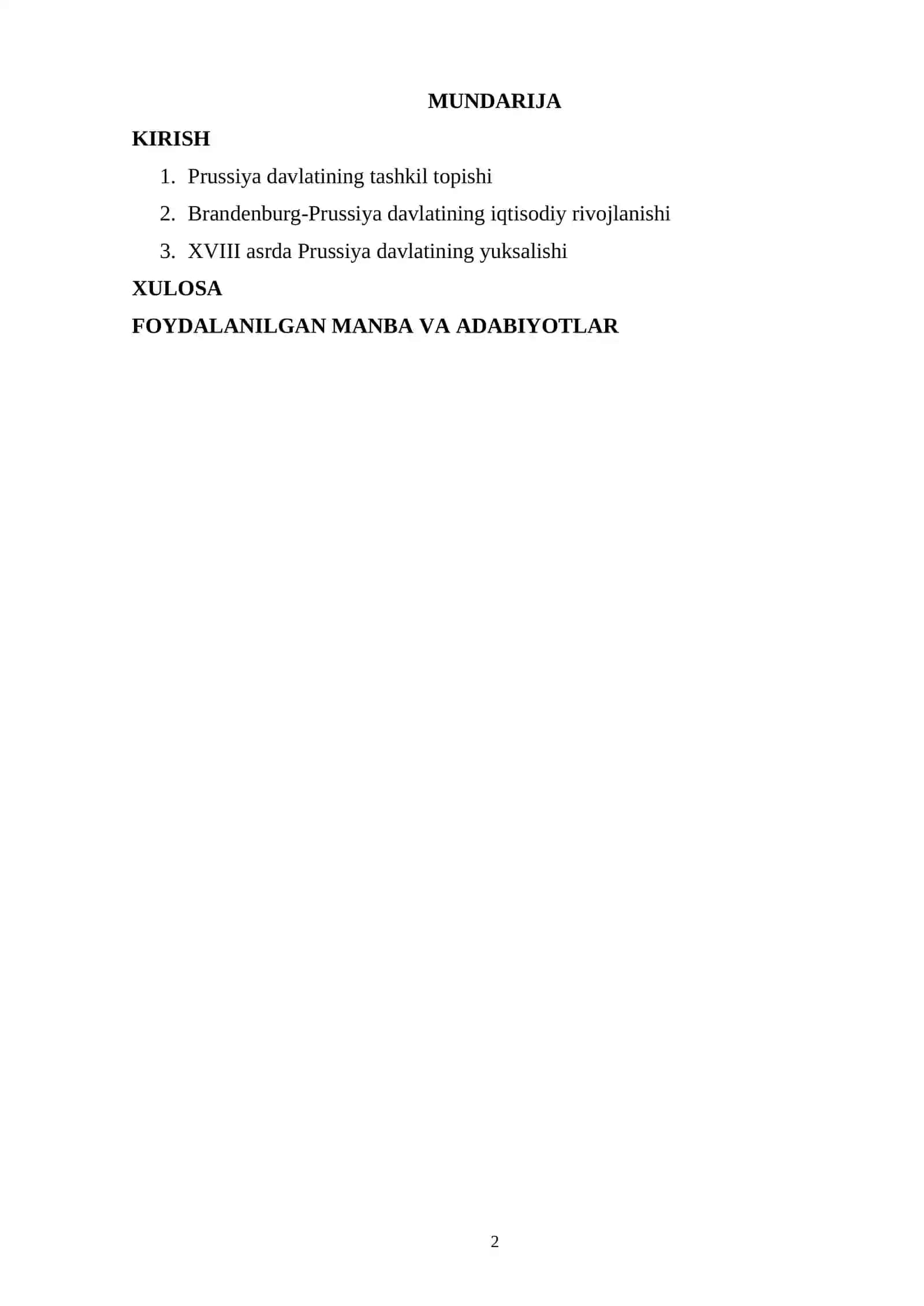 Brandenburg-Prussiya davlatining iqtisodiy rivojlanishi (XVIII asr) 2