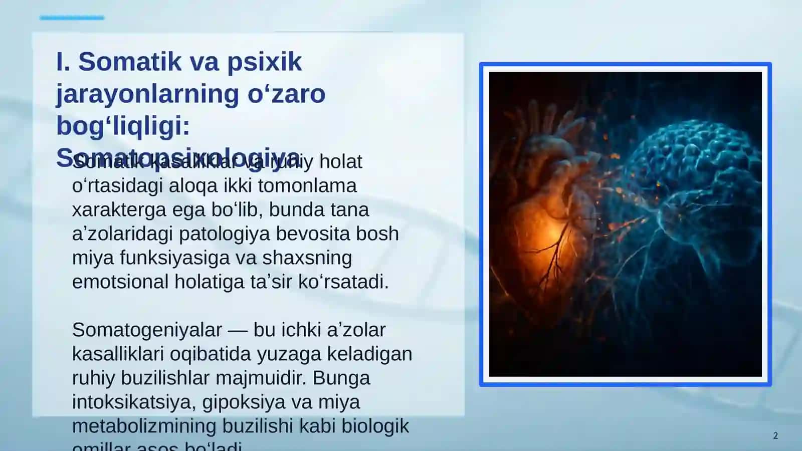 Somatik va qon tomir kasalliklarida ruhiy buzilishlar: psixologik tahlil 2