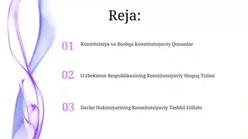 Oʻzbekiston Respuplikasi konstitutsiyaviy huquqning tizimi 2