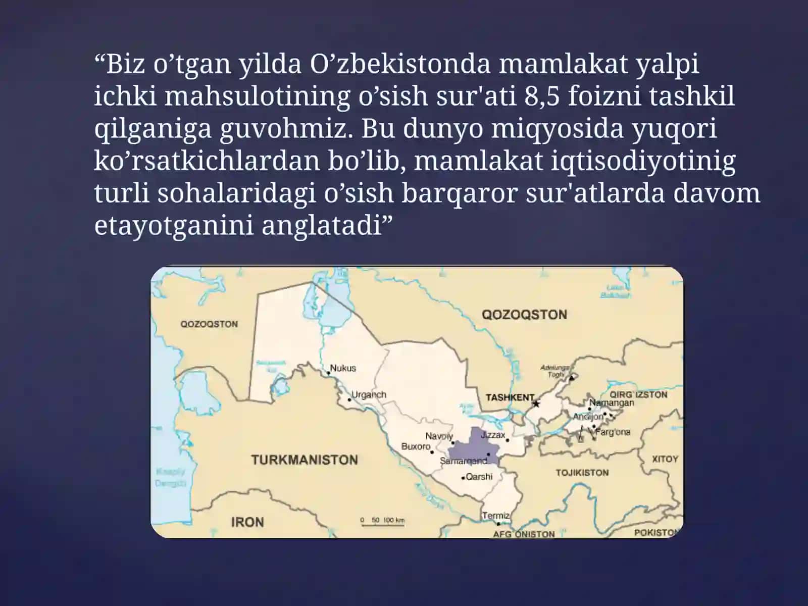 O’zbekistonning Dunyo Miqyosida  tutgan mavqei 2