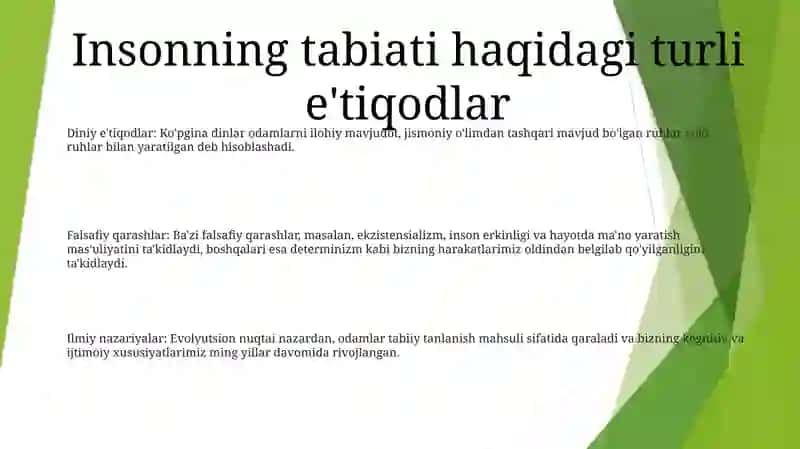 Inson Va Ruh,Odam Va Uning Yaratilishi,Insonning Yaratilishi Xaqidagi Turli Fikrlar 2