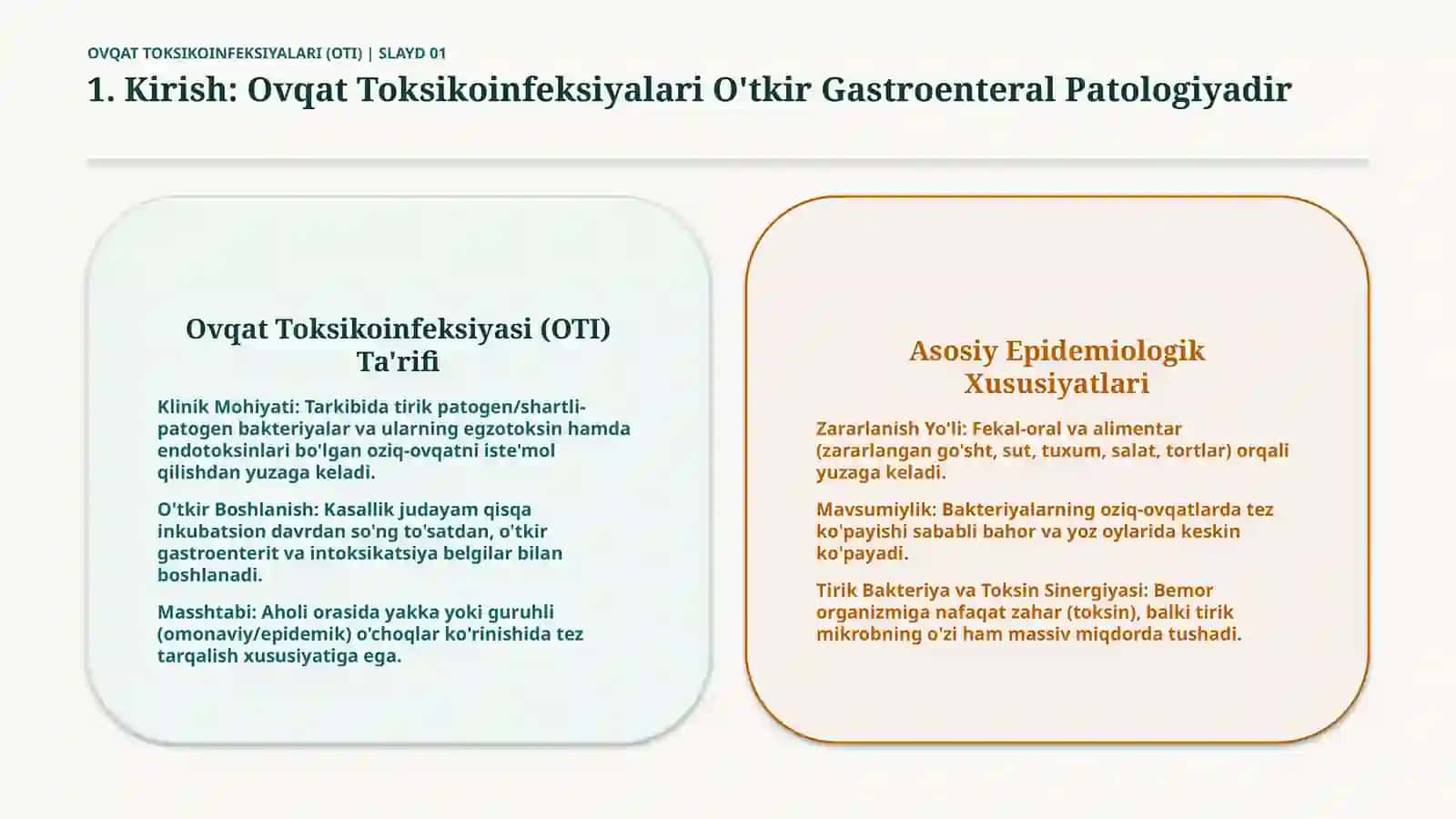 Ovqat toksikoinfeksiyalari: sabablari va klinikasi — 15 slayd 2