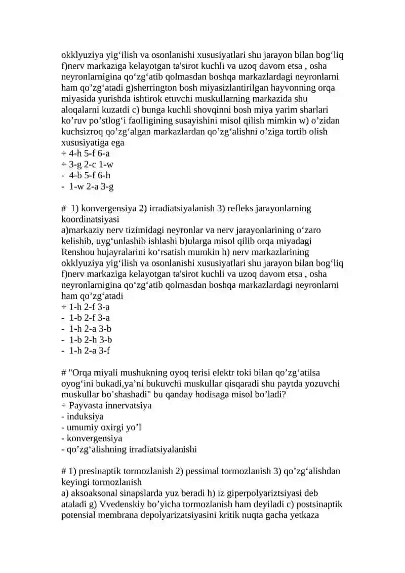 Dekart nerv tizimi tuzilishini oʻrganib odam xarakatlarini ixtiyoriy va ixtiyorsiz turlarga boʼlinadi 2