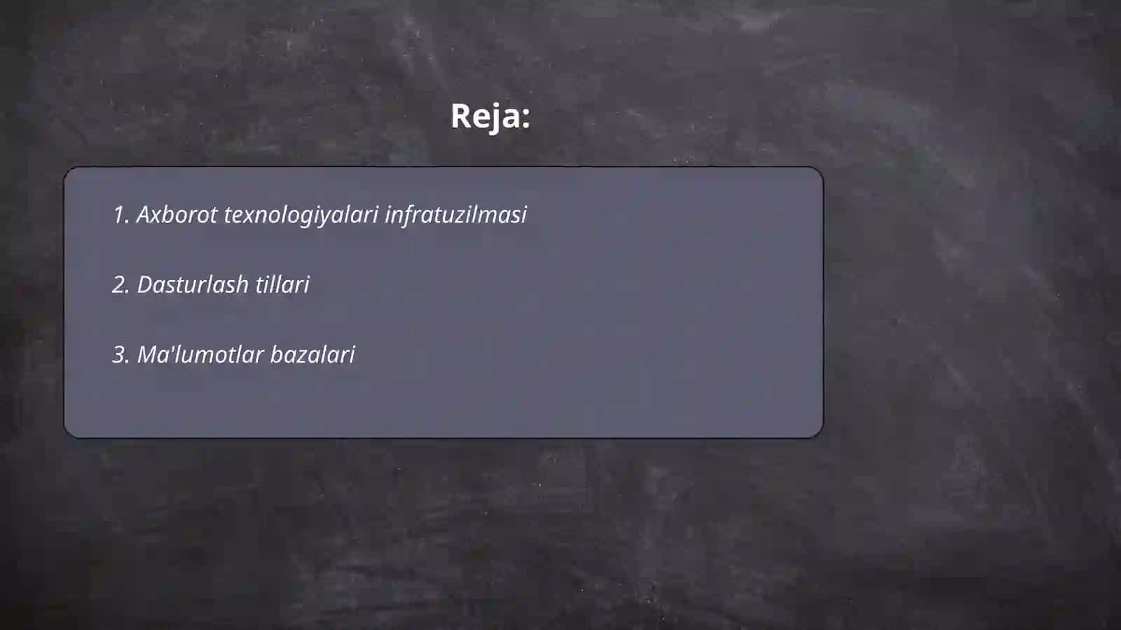 Axborot texnologiyalari infratuzilmasi 2