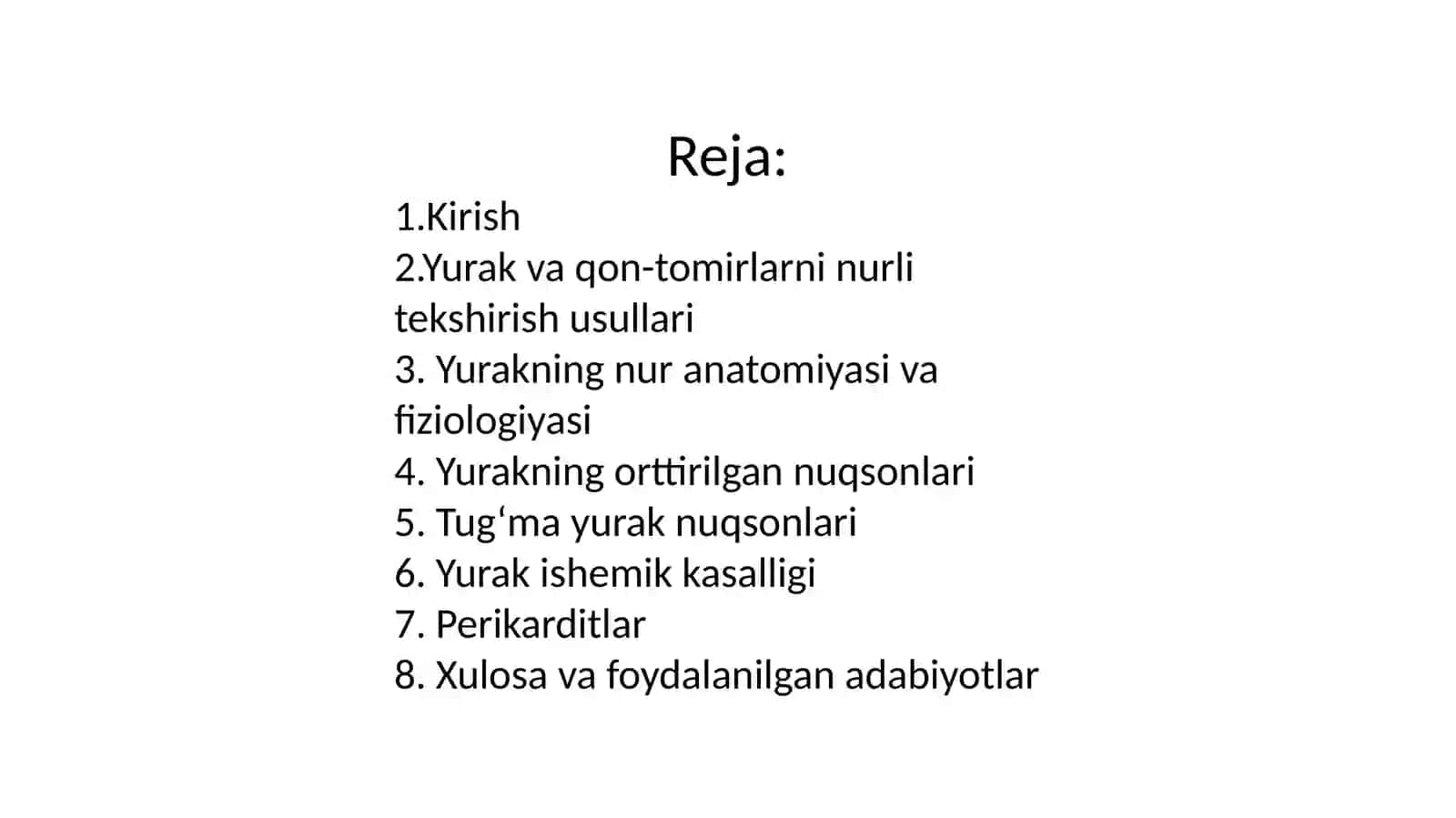 YURAK – QON TOMIR KASALLIKLARIDA NUR TASHXIS USULLARI 2