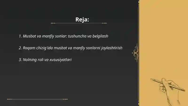 Musbat va manfiy son tushunchasi 2