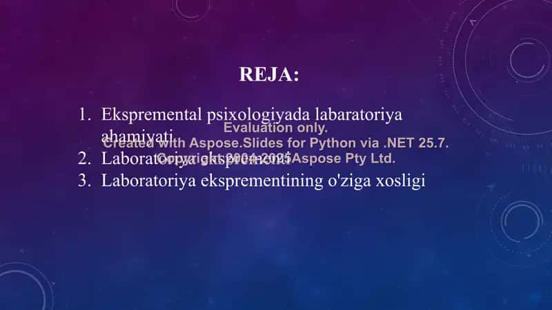 Laboratoriya eksprementining o‘ziga xosligi 2