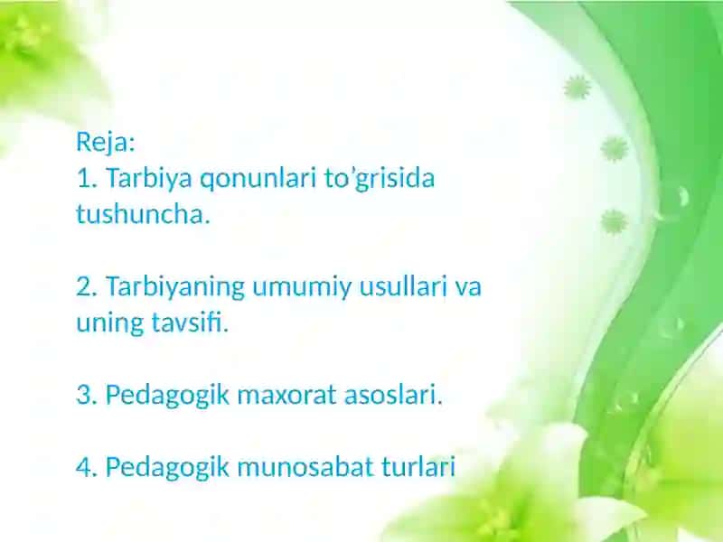 Pedagogika Faoliyati Dasturi 2