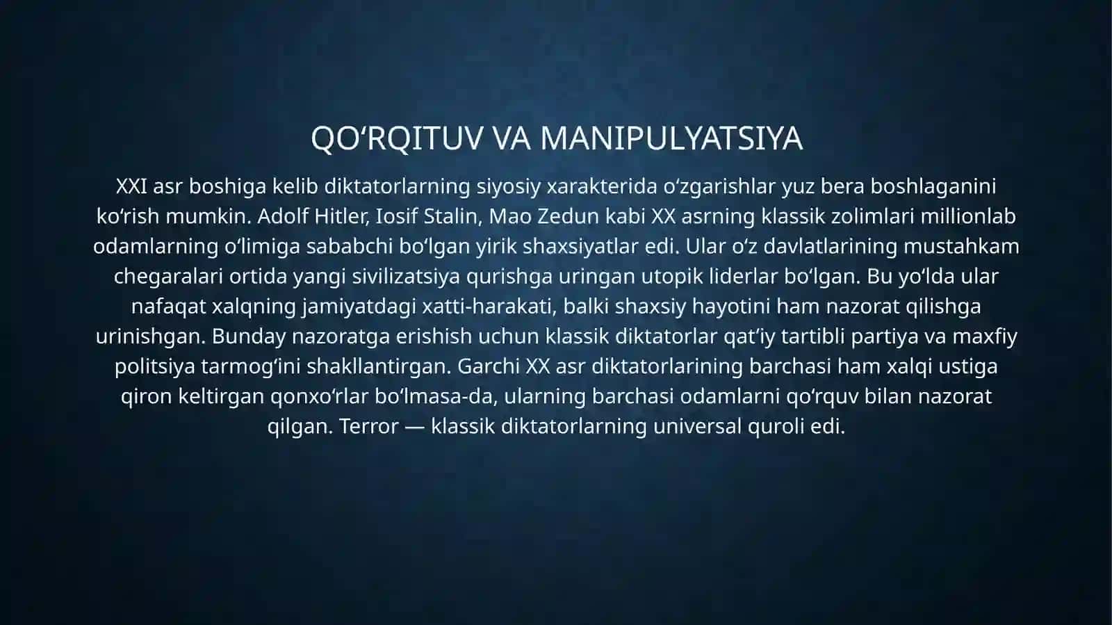 Manipulyativ diktatorlar 2