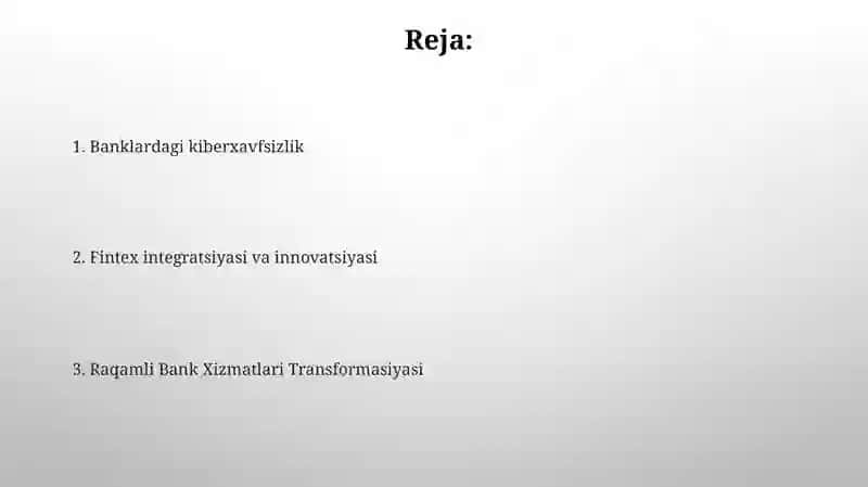 Axborot texnologiyalarining bank sohasida qoʻllanishi 2