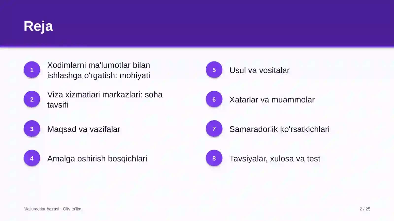 viza xizmatlari markazlarida xodimlarni ma'lumotlar bilan ishlashga o'rgatish 8791 2