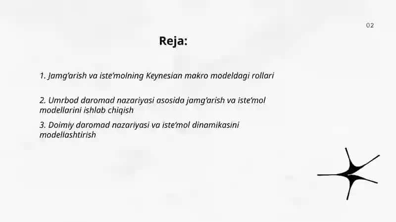Jamg’arish va iste’molning makroiqtisodiy midellashtirlishi 2