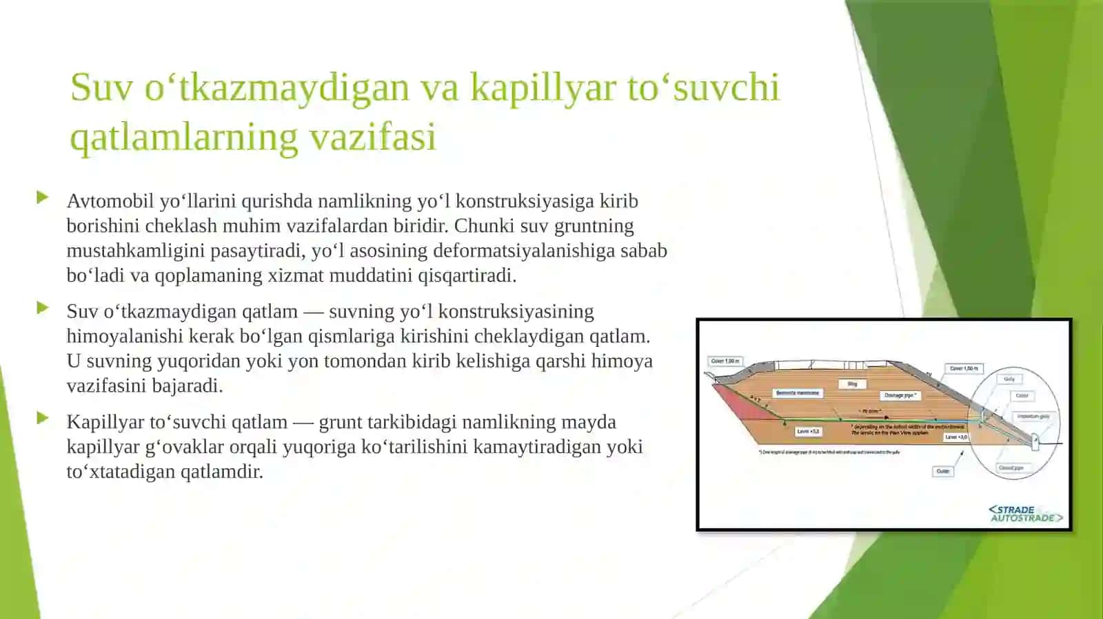 Suv o‘tkazmaydigan va kapillyar to‘suvchi qatlamlarning vazifasi 2