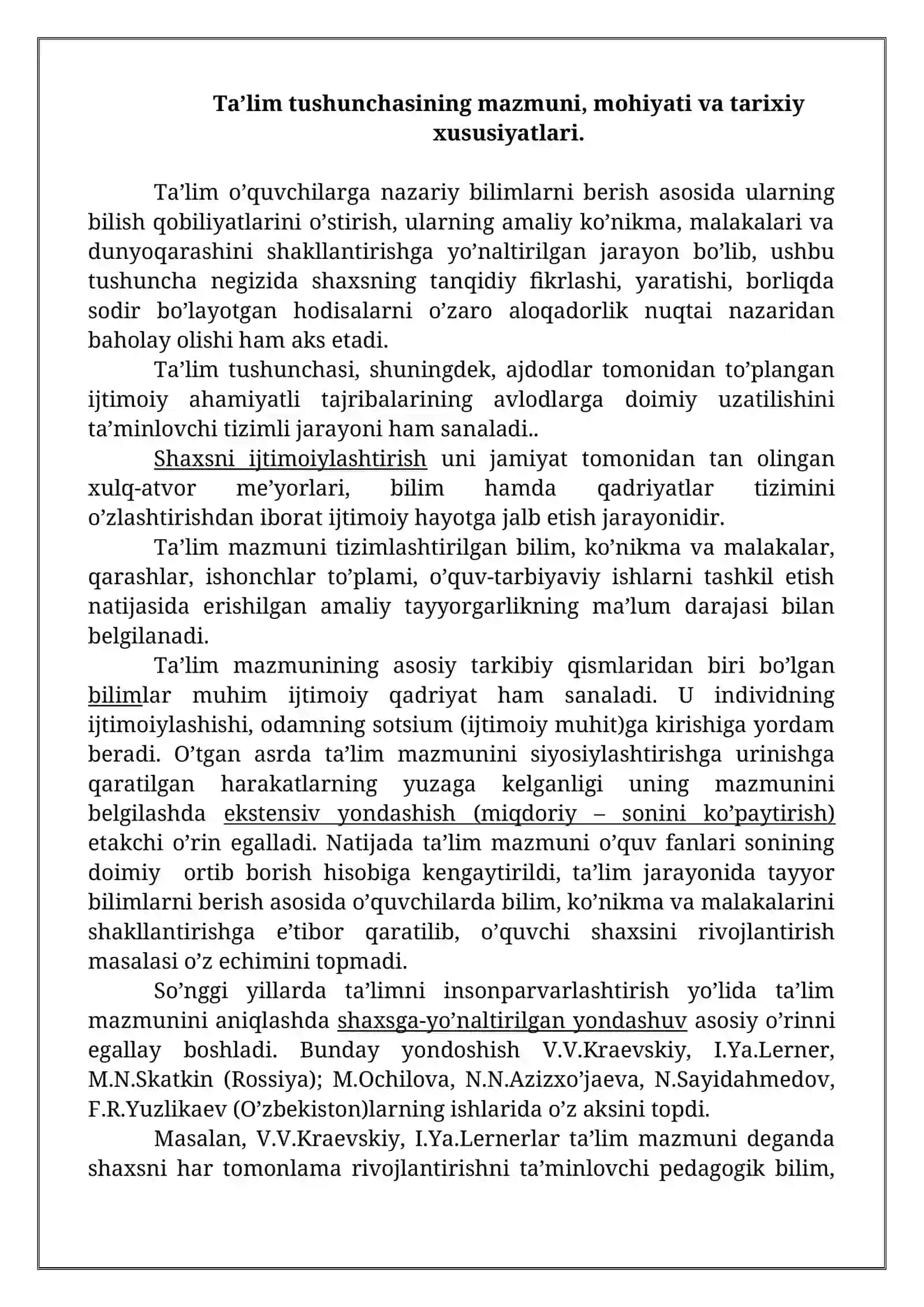 O’rta maxsus va kasb-hunar ta’limi mazmuni 2