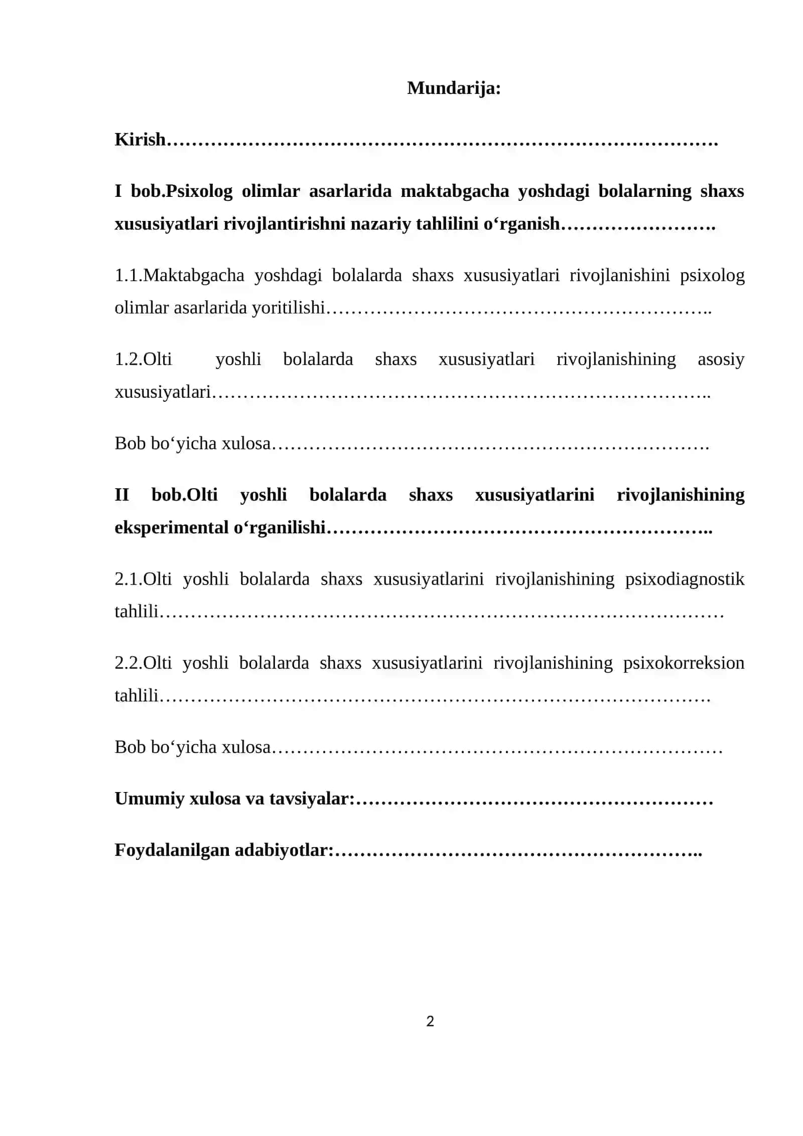 Olti yoshli bolalarda shaxs xususiyatlarini rivojlanishi 2