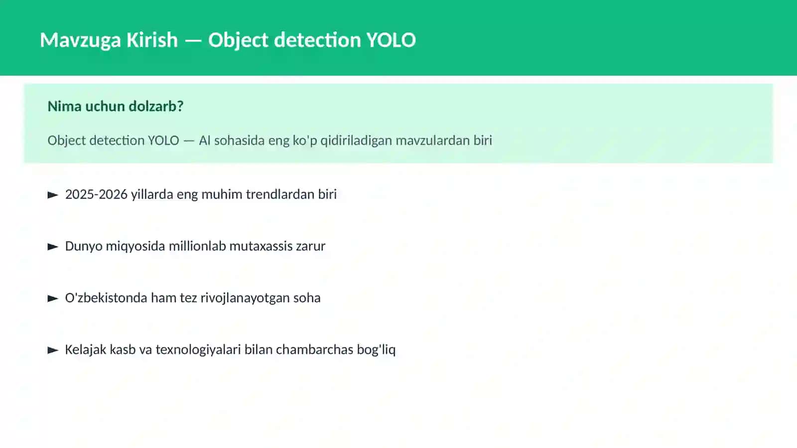 AI | DEEP LEARNING VA NEYRON TARMOQLAR 2