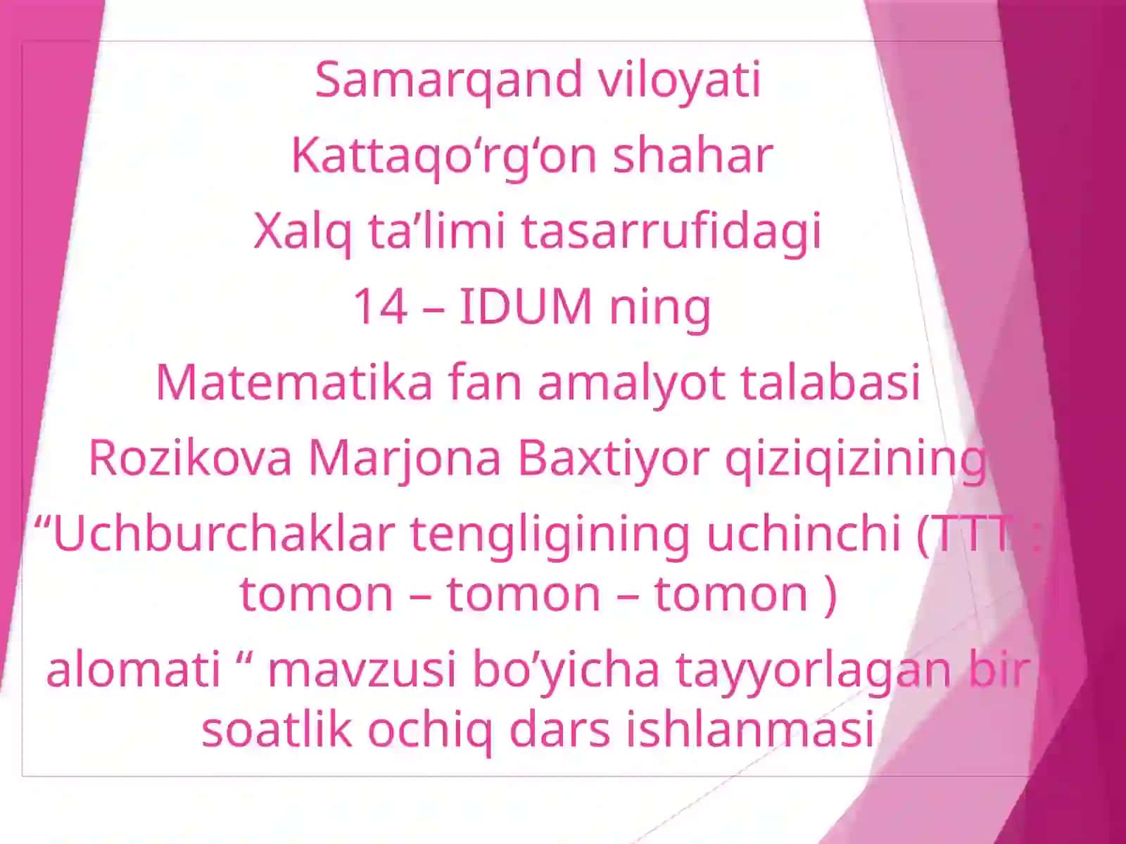 Matematika fan amaliyottalabasi 2