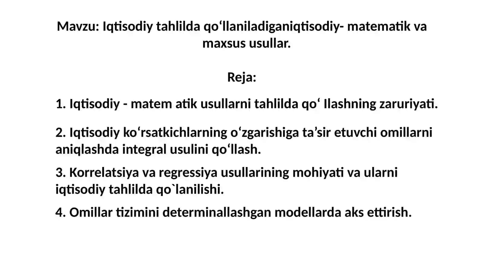 Iqtisodiy-tahlil va matematika usullari 2
