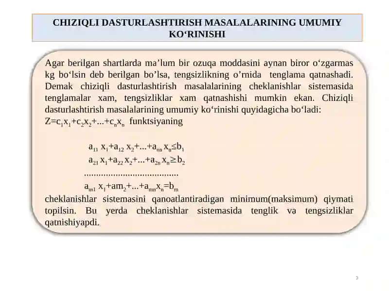 Simpleks usulida ma'ruzalar 2