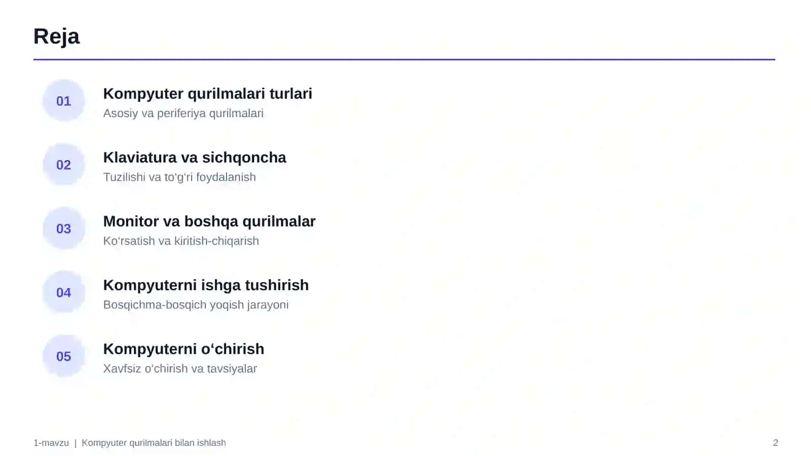 Kompyuter qurilmalari bilan ishlash 2