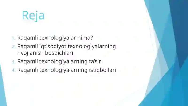 Raqamli iqtisodiyotning asosiy texnologiyalari 2