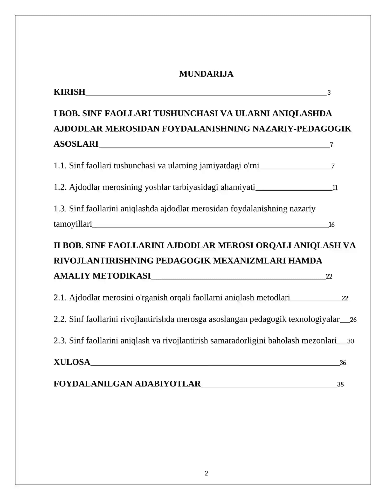 Sinf faollarini aniqlashda ajdodlar merosidan foydalanish metodikasi 2