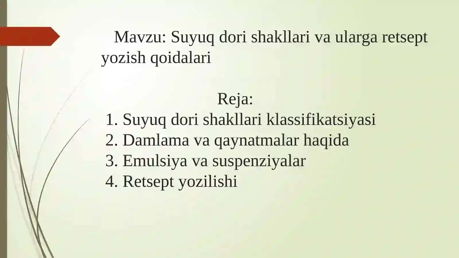 Suyuq dorilar va ulargaretseptsiyozish qoidalari 2