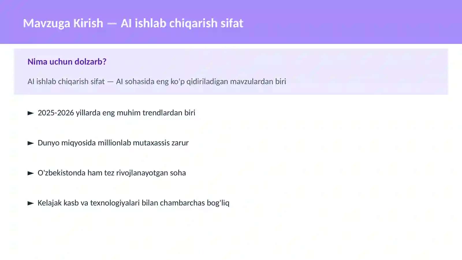 AI ishlab chiqarish sifat 2