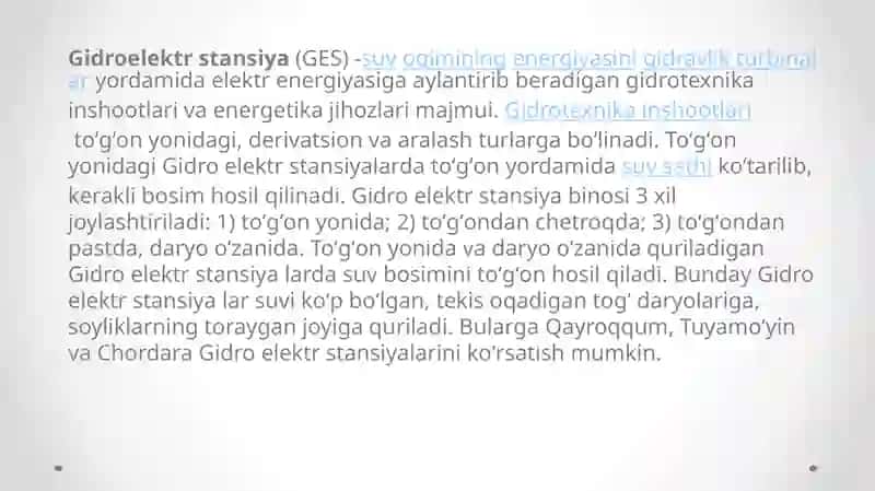 Gidroelektrstansiya(GES) 2