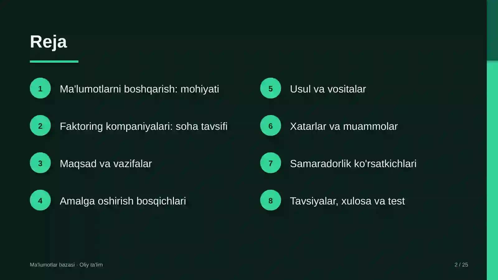 faktoring kompaniyalarida ma'lumotlarni boshqarish 7376 2