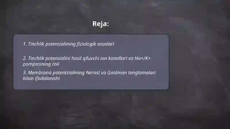 10-amaliy mashğulot.Tinchlik va harakat potensiallari 2