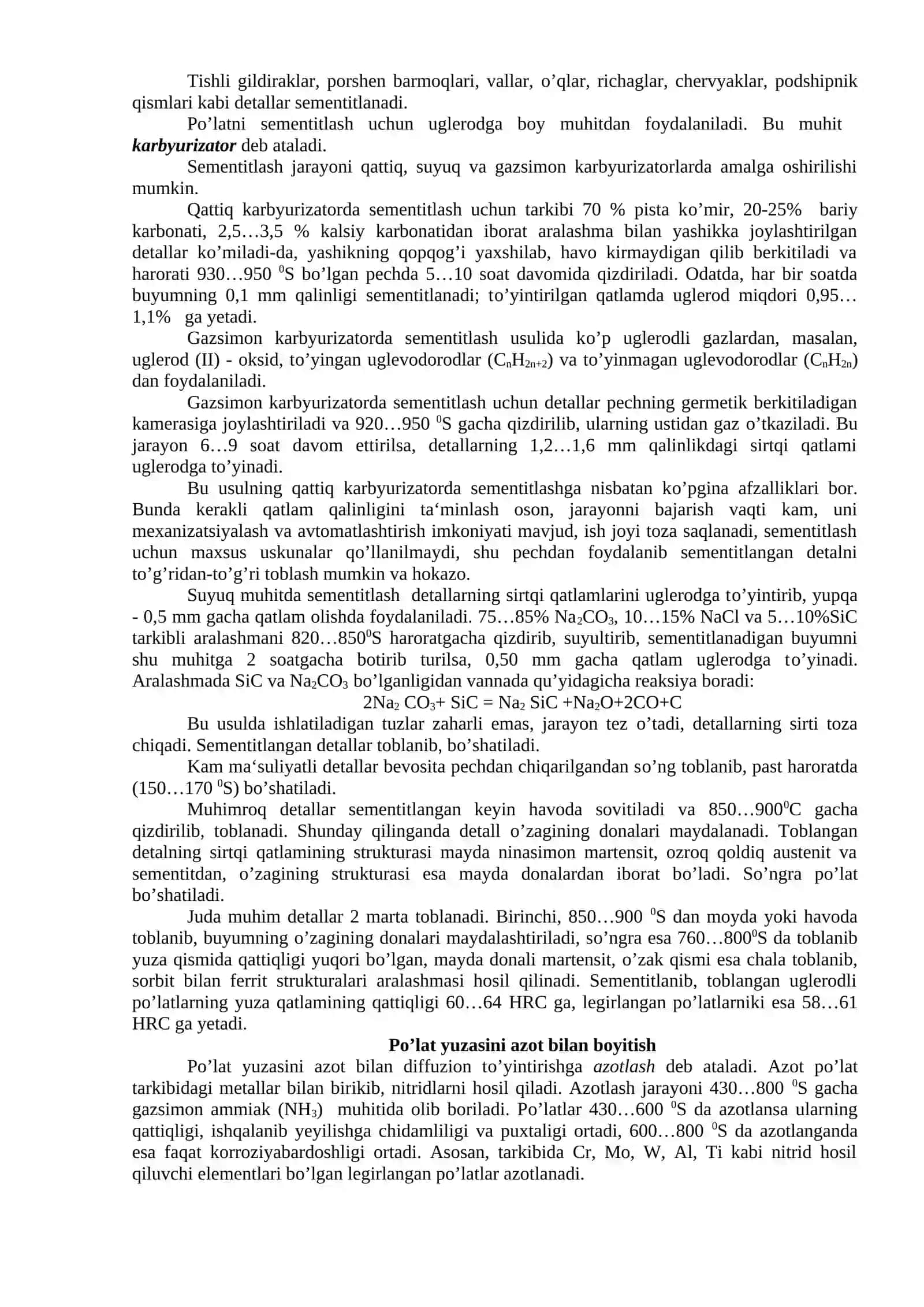 Kimyoviy-termik ishlov berishning nazariy asoslari 2