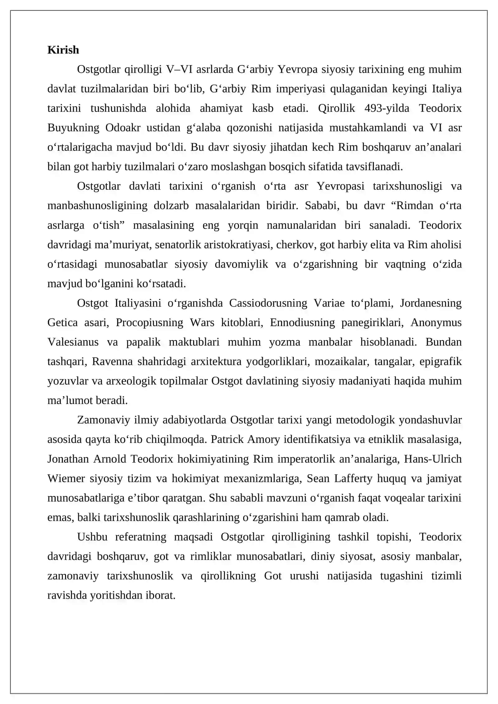 Ostgotlar qirolligi tarixiga oid ilmiy tadqiqotlar 2