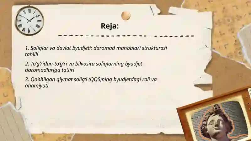 Davlat byudjeti daromadlarini shakllantirishda soliqlarning tutgan o‘rni va ahamiyati 2
