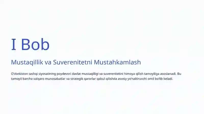 Oʻzbekistonning Tashqi Siyosiy Strategiyasi 2