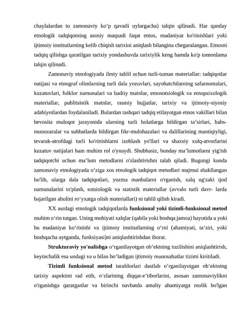 Etnologiya tadqiqot uslublari 2