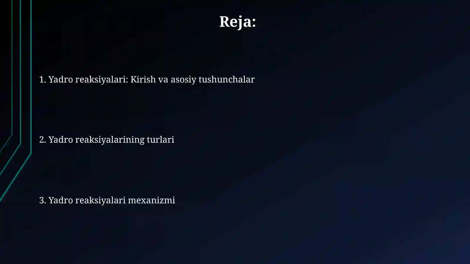 Yadro reaksiyalari va ularning xillari va mexanizmi 2